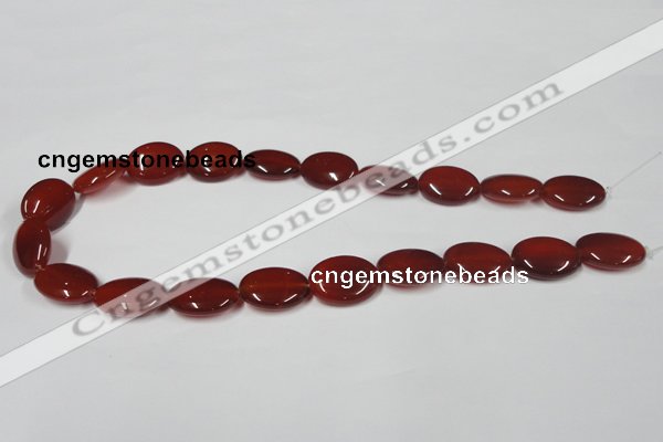 CAA172 15.5 inches 15*20mm oval red agate gemstone beads