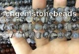 CAA1725 15 inches 10mm faceted round fire crackle agate beads