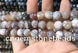 CAA1729 15 inches 10mm faceted round fire crackle agate beads