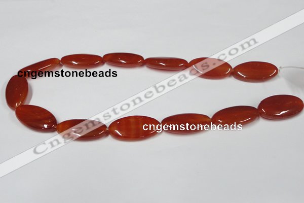 CAA173 15.5 inches 15*30mm oval red agate gemstone beads