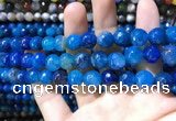 CAA1737 15 inches 10mm faceted round fire crackle agate beads