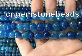 CAA1738 15 inches 10mm faceted round fire crackle agate beads