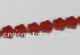 CAA174 15.5 inches 8*8mm star red agate gemstone beads