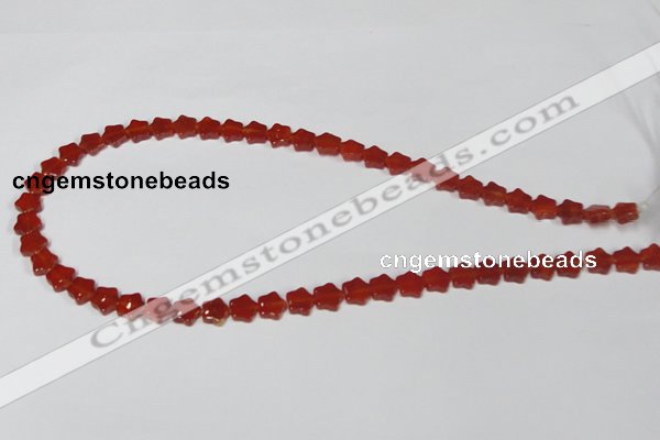 CAA174 15.5 inches 8*8mm star red agate gemstone beads