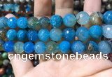 CAA1749 15 inches 12mm faceted round fire crackle agate beads