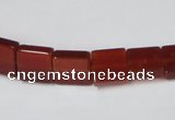 CAA175 15.5 inches 10*10mm square red agate gemstone beads