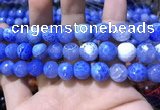 CAA1750 15 inches 12mm faceted round fire crackle agate beads