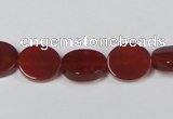 CAA176 15.5 inches 10*12mm oval red agate gemstone beads