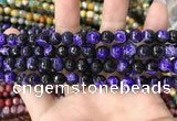 CAA1763 15 inches 8mm faceted round fire crackle agate beads