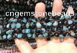 CAA1765 15 inches 8mm faceted round fire crackle agate beads