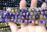 CAA1768 15 inches 8mm faceted round fire crackle agate beads