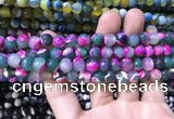 CAA1770 15 inches 8mm faceted round fire crackle agate beads