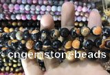 CAA1776 15 inches 10mm faceted round fire crackle agate beads