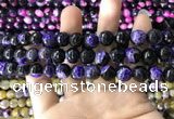 CAA1777 15 inches 10mm faceted round fire crackle agate beads