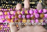 CAA1783 15 inches 10mm faceted round fire crackle agate beads