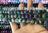 CAA1785 15 inches 10mm faceted round fire crackle agate beads