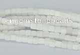 CAA18 15.5 inches 4*4mm cube white agate gemstone beads wholesale