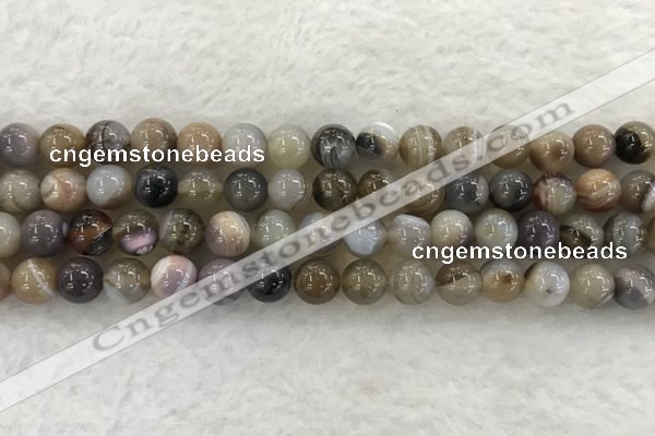 CAA1812 15.5 inches 8mm round banded agate gemstone beads