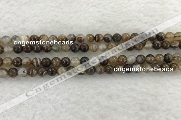 CAA1821 15.5 inches 6mm round banded agate gemstone beads