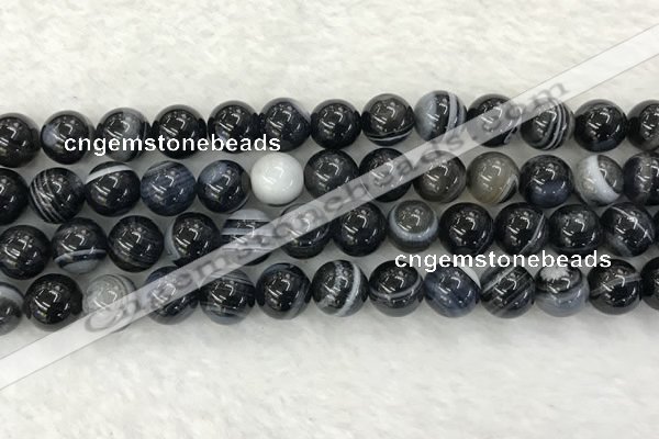 CAA1835 15.5 inches 14mm round banded agate gemstone beads