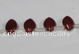 CAA184 Top-drilled 8*12mm marquise red agate gemstone beads
