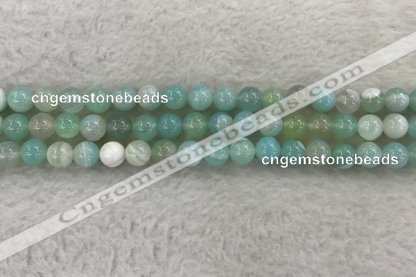 CAA1842 15.5 inches 8mm round banded agate gemstone beads