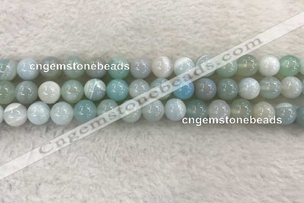 CAA1843 15.5 inches 10mm round banded agate gemstone beads