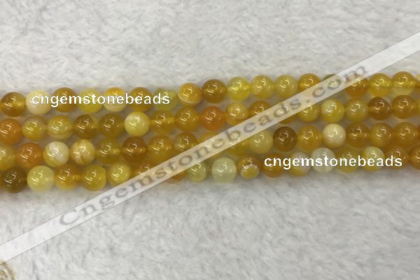 CAA1852 15.5 inches 8mm round banded agate gemstone beads