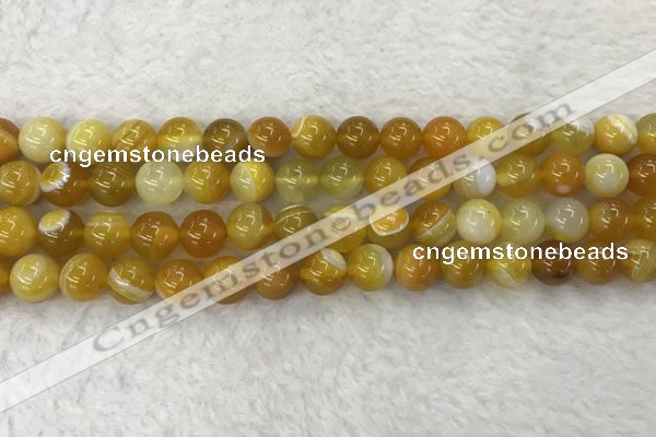 CAA1853 15.5 inches 10mm round banded agate gemstone beads