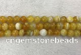 CAA1854 15.5 inches 12mm round banded agate gemstone beads