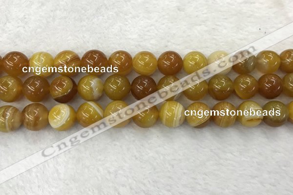 CAA1855 15.5 inches 14mm round banded agate gemstone beads