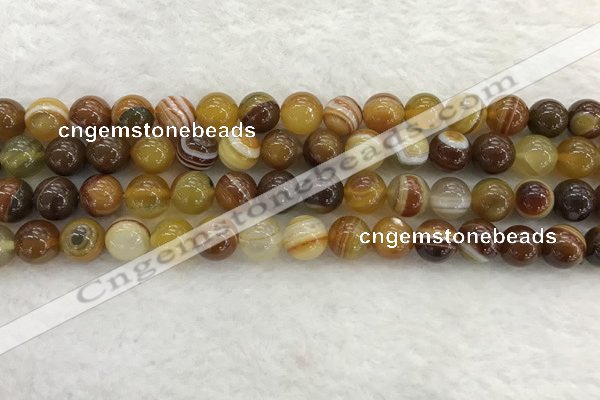 CAA1862 15.5 inches 8mm round banded agate gemstone beads