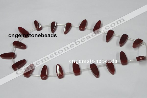 CAA187 15.5 inches 8*19mm freeform red agate gemstone beads