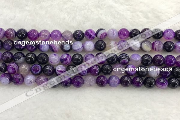 CAA1872 15.5 inches 8mm round banded agate gemstone beads