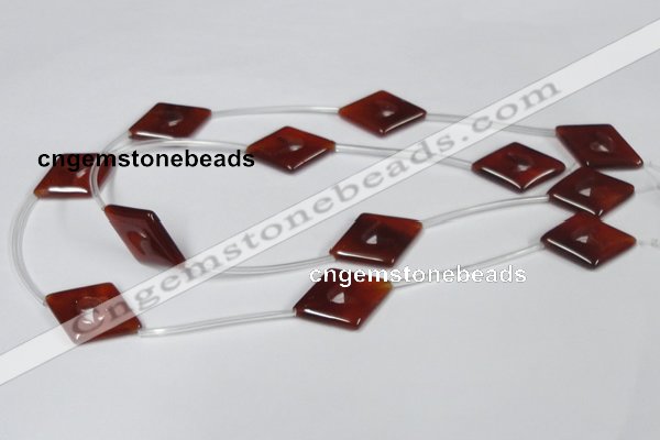 CAA188 15.5 inches 22*30mm diamond red agate gemstone beads