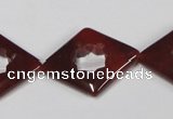 CAA189 15.5 inches 22*28mm diamond red agate gemstone beads