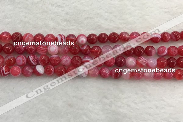 CAA1892 15.5 inches 8mm round banded agate gemstone beads