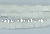 CAA19 15.5 inches 6*6mm cube white agate gemstone beads wholesale