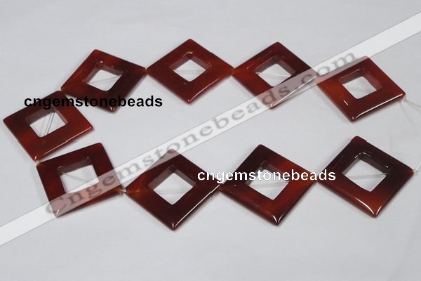 CAA190 15.5 inches 32*32mm diamond red agate gemstone beads