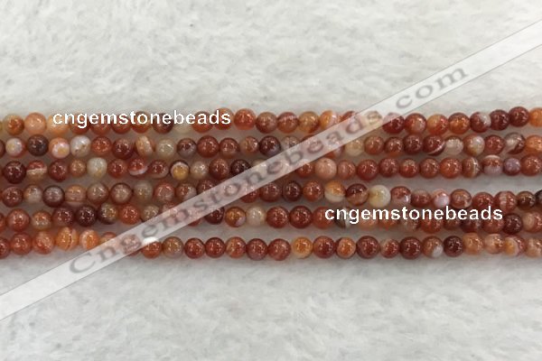 CAA1900 15.5 inches 4mm round banded agate gemstone beads