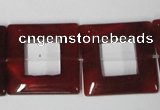 CAA191 15.5 inches 25*25mm square red agate gemstone beads