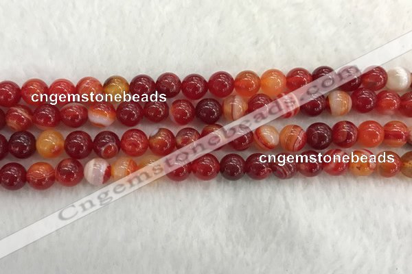 CAA1912 15.5 inches 8mm round banded agate gemstone beads