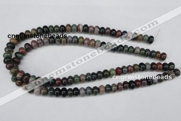 CAA193 15.5 inches 7*10mm rondelle indian agate beads wholesale