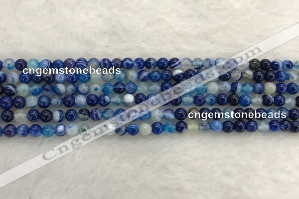 CAA1930 15.5 inches 4mm round banded agate gemstone beads