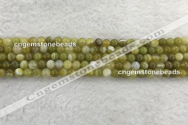 CAA1950 15.5 inches 4mm round banded agate gemstone beads