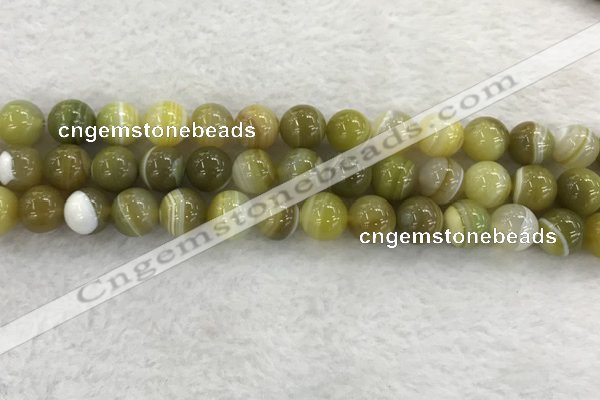 CAA1954 15.5 inches 12mm round banded agate gemstone beads