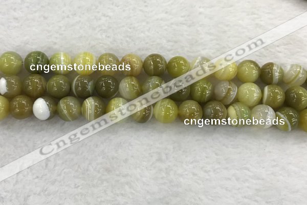 CAA1954 15.5 inches 12mm round banded agate gemstone beads