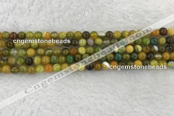 CAA1961 15.5 inches 6mm round banded agate gemstone beads