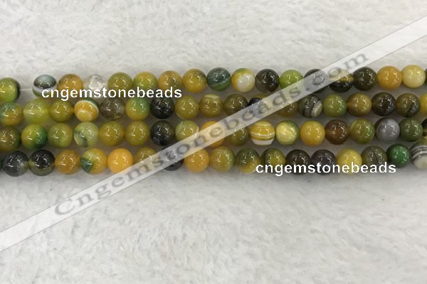 CAA1962 15.5 inches 8mm round banded agate gemstone beads