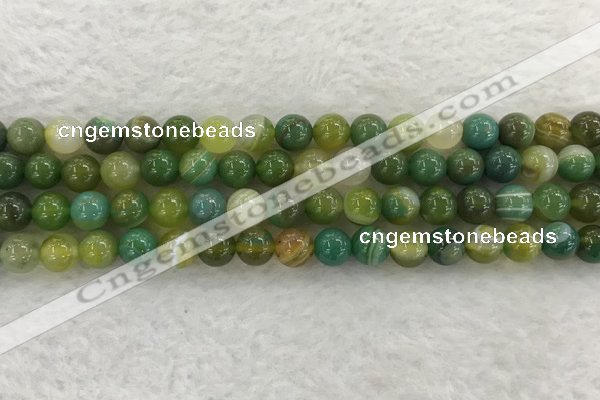 CAA1972 15.5 inches 8mm round banded agate gemstone beads